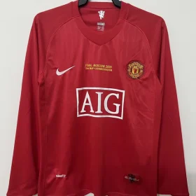Retro Manchester United 2007/08 Home UCL Long Sleeve Jersey