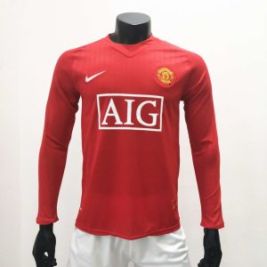 Retro Manchester United 2007/08 Home Long Sleeve Jersey