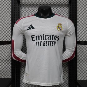 Mens Real Madrid 2026/27 Home Long Sleeve Jersey Player Version